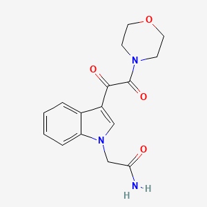 molecular formula C16H17N3O4 B5175897 2-{3-[4-morpholinyl(oxo)acetyl]-1H-indol-1-yl}acetamide 