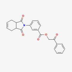 molecular formula C23H19NO5 B5175900 2-oxo-2-phenylethyl 3-(1,3-dioxo-1,3,3a,4,7,7a-hexahydro-2H-isoindol-2-yl)benzoate 