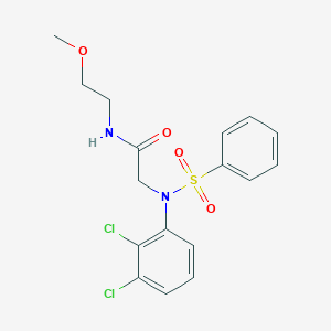 molecular formula C17H18Cl2N2O4S B5175908 N~2~-(2,3-dichlorophenyl)-N~1~-(2-methoxyethyl)-N~2~-(phenylsulfonyl)glycinamide 