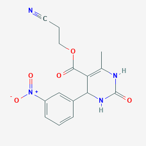 molecular formula C15H14N4O5 B5175925 2-cyanoethyl 6-methyl-4-(3-nitrophenyl)-2-oxo-1,2,3,4-tetrahydro-5-pyrimidinecarboxylate 