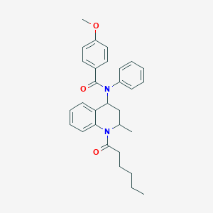 N-(1-hexanoyl-2-methyl-1,2,3,4-tetrahydro-4-quinolinyl)-4-methoxy-N-phenylbenzamide