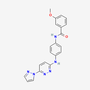 3-methoxy-N-(4-{[6-(1H-pyrazol-1-yl)-3-pyridazinyl]amino}phenyl)benzamide
