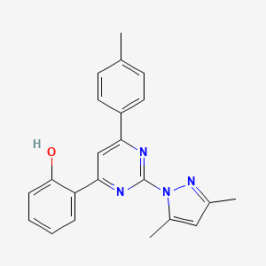 molecular formula C22H20N4O B5176015 2-[2-(3,5-dimethyl-1H-pyrazol-1-yl)-6-(4-methylphenyl)-4-pyrimidinyl]phenol 