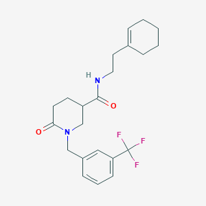 molecular formula C22H27F3N2O2 B5176024 N-[2-(1-cyclohexen-1-yl)ethyl]-6-oxo-1-[3-(trifluoromethyl)benzyl]-3-piperidinecarboxamide 