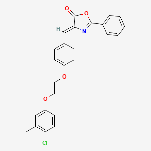 molecular formula C25H20ClNO4 B5176035 4-{4-[2-(4-chloro-3-methylphenoxy)ethoxy]benzylidene}-2-phenyl-1,3-oxazol-5(4H)-one 