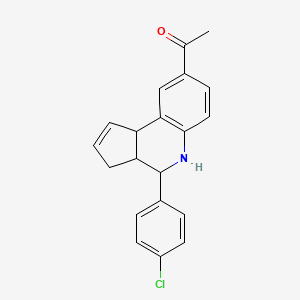 1-[4-(4-chlorophenyl)-3a,4,5,9b-tetrahydro-3H-cyclopenta[c]quinolin-8-yl]ethanone