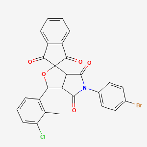 5-(4-bromophenyl)-3-(3-chloro-2-methylphenyl)-3a,6a-dihydrospiro[furo[3,4-c]pyrrole-1,2'-indene]-1',3',4,6(3H,5H)-tetrone