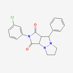 molecular formula C20H18ClN3O2 B5176103 2-(3-chlorophenyl)-9-phenyltetrahydro-5H-pyrazolo[1,2-a]pyrrolo[3,4-c]pyrazole-1,3(2H,3aH)-dione 