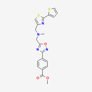 molecular formula C20H18N4O3S2 B5176106 methyl 4-{5-[(methyl{[2-(2-thienyl)-1,3-thiazol-4-yl]methyl}amino)methyl]-1,2,4-oxadiazol-3-yl}benzoate 