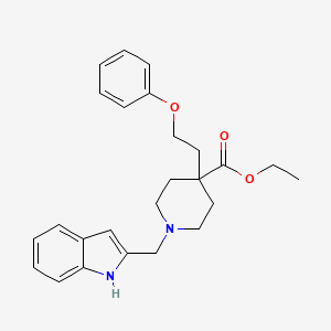 molecular formula C25H30N2O3 B5176155 ethyl 1-(1H-indol-2-ylmethyl)-4-(2-phenoxyethyl)-4-piperidinecarboxylate 
