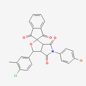 molecular formula C27H17BrClNO5 B5176158 5-(4-BROMOPHENYL)-3-(4-CHLORO-3-METHYLPHENYL)-3A,6A-DIHYDRO-3H-SPIRO[FURO[3,4-C]PYRROLE-1,2'-INDENE]-1',3',4,6-TETRONE 