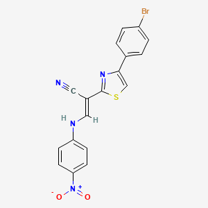 molecular formula C18H11BrN4O2S B5176162 2-[4-(4-bromophenyl)-1,3-thiazol-2-yl]-3-[(4-nitrophenyl)amino]acrylonitrile 