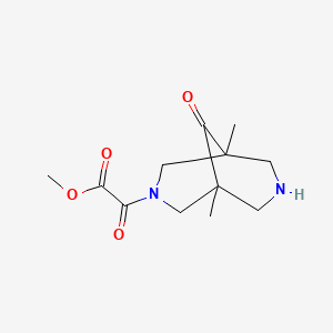 molecular formula C12H18N2O4 B5176206 methyl (1,5-dimethyl-9-oxo-3,7-diazabicyclo[3.3.1]non-3-yl)(oxo)acetate 