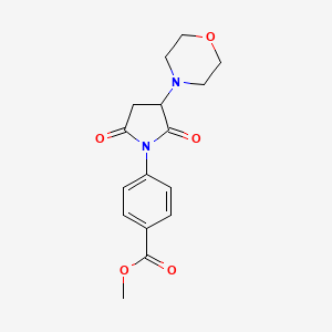 molecular formula C16H18N2O5 B5176210 methyl 4-[3-(4-morpholinyl)-2,5-dioxo-1-pyrrolidinyl]benzoate 