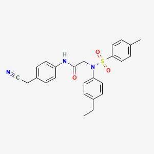 molecular formula C25H25N3O3S B5176215 N~1~-[4-(cyanomethyl)phenyl]-N~2~-(4-ethylphenyl)-N~2~-[(4-methylphenyl)sulfonyl]glycinamide 