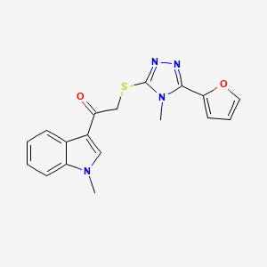 2-{[5-(2-furyl)-4-methyl-4H-1,2,4-triazol-3-yl]thio}-1-(1-methyl-1H-indol-3-yl)ethanone