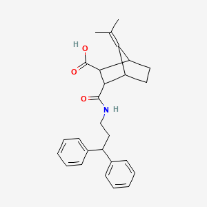 molecular formula C27H31NO3 B5176247 3-{[(3,3-diphenylpropyl)amino]carbonyl}-7-(1-methylethylidene)bicyclo[2.2.1]heptane-2-carboxylic acid 