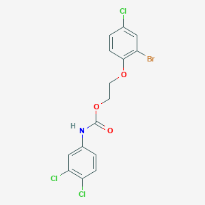 molecular formula C15H11BrCl3NO3 B5176267 2-(2-bromo-4-chlorophenoxy)ethyl (3,4-dichlorophenyl)carbamate 
