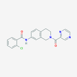 2-chloro-N-[2-(2-pyrazinylcarbonyl)-1,2,3,4-tetrahydro-7-isoquinolinyl]benzamide