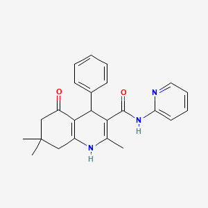 molecular formula C24H25N3O2 B5176289 2,7,7-trimethyl-5-oxo-4-phenyl-N-2-pyridinyl-1,4,5,6,7,8-hexahydro-3-quinolinecarboxamide 