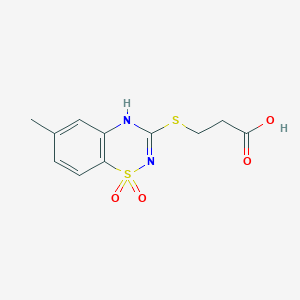 B051763 3-[(2-Carboxyethyl)thio]-6-methyl-4H-1,2,4-benzothiadiazine 1,1-dioxide CAS No. 124802-93-3