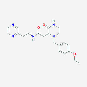 2-[1-(4-ethoxybenzyl)-3-oxo-2-piperazinyl]-N-[2-(2-pyrazinyl)ethyl]acetamide