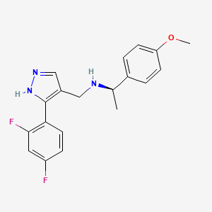 (1R)-N-{[3-(2,4-difluorophenyl)-1H-pyrazol-4-yl]methyl}-1-(4-methoxyphenyl)ethanamine