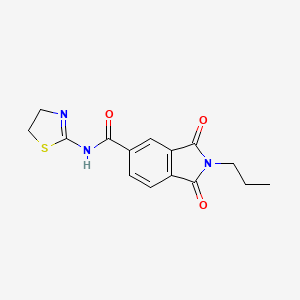 molecular formula C15H15N3O3S B5176337 N-(4,5-dihydro-1,3-thiazol-2-yl)-1,3-dioxo-2-propyl-5-isoindolinecarboxamide 