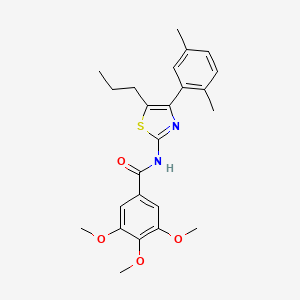 molecular formula C24H28N2O4S B5176343 N-[4-(2,5-dimethylphenyl)-5-propyl-1,3-thiazol-2-yl]-3,4,5-trimethoxybenzamide 