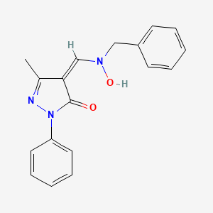molecular formula C18H17N3O2 B5176344 4-{[benzyl(hydroxy)amino]methylene}-5-methyl-2-phenyl-2,4-dihydro-3H-pyrazol-3-one 