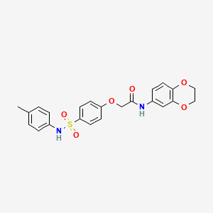 molecular formula C23H22N2O6S B5176358 N-(2,3-dihydro-1,4-benzodioxin-6-yl)-2-(4-{[(4-methylphenyl)amino]sulfonyl}phenoxy)acetamide 