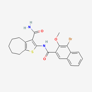 molecular formula C22H21BrN2O3S B5176365 2-[(4-bromo-3-methoxy-2-naphthoyl)amino]-5,6,7,8-tetrahydro-4H-cyclohepta[b]thiophene-3-carboxamide 