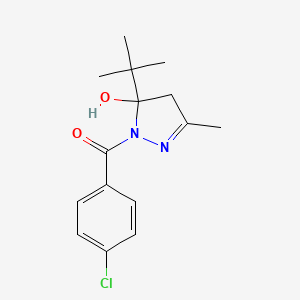 molecular formula C15H19ClN2O2 B5176383 5-tert-butyl-1-(4-chlorobenzoyl)-3-methyl-4,5-dihydro-1H-pyrazol-5-ol 