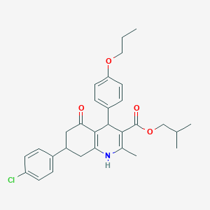 isobutyl 7-(4-chlorophenyl)-2-methyl-5-oxo-4-(4-propoxyphenyl)-1,4,5,6,7,8-hexahydro-3-quinolinecarboxylate