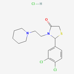 molecular formula C16H21Cl3N2OS B5176475 2-(3,4-dichlorophenyl)-3-[2-(1-piperidinyl)ethyl]-1,3-thiazolidin-4-one hydrochloride 