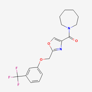 molecular formula C18H19F3N2O3 B5176484 1-[(2-{[3-(trifluoromethyl)phenoxy]methyl}-1,3-oxazol-4-yl)carbonyl]azepane 