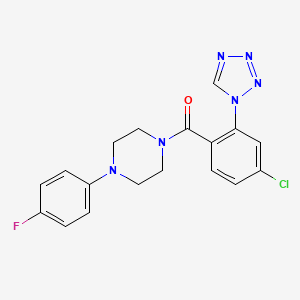 molecular formula C18H16ClFN6O B5176487 1-[4-chloro-2-(1H-tetrazol-1-yl)benzoyl]-4-(4-fluorophenyl)piperazine 