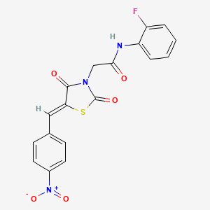 N-(2-fluorophenyl)-2-[5-(4-nitrobenzylidene)-2,4-dioxo-1,3-thiazolidin-3-yl]acetamide