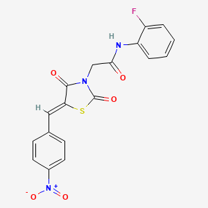 molecular formula C18H12FN3O5S B5176488 N-(2-fluorophenyl)-2-[5-(4-nitrobenzylidene)-2,4-dioxo-1,3-thiazolidin-3-yl]acetamide 