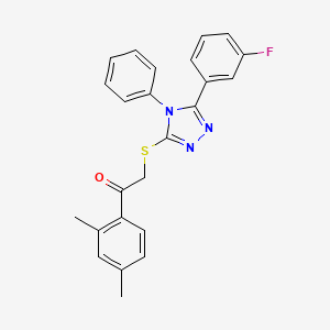 1-(2,4-dimethylphenyl)-2-{[5-(3-fluorophenyl)-4-phenyl-4H-1,2,4-triazol-3-yl]thio}ethanone