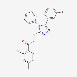 molecular formula C24H20FN3OS B5176492 1-(2,4-dimethylphenyl)-2-{[5-(3-fluorophenyl)-4-phenyl-4H-1,2,4-triazol-3-yl]thio}ethanone 