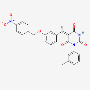 1-(3,4-dimethylphenyl)-5-{3-[(4-nitrobenzyl)oxy]benzylidene}-2,4,6(1H,3H,5H)-pyrimidinetrione