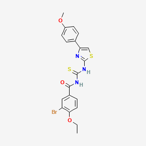 molecular formula C20H18BrN3O3S2 B5176500 3-bromo-4-ethoxy-N-({[4-(4-methoxyphenyl)-1,3-thiazol-2-yl]amino}carbonothioyl)benzamide 