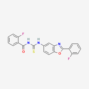 molecular formula C21H13F2N3O2S B5176524 2-fluoro-N-({[2-(2-fluorophenyl)-1,3-benzoxazol-5-yl]amino}carbonothioyl)benzamide 