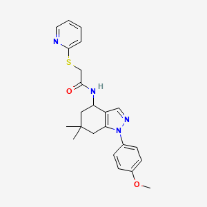 molecular formula C23H26N4O2S B5176542 N-[1-(4-methoxyphenyl)-6,6-dimethyl-4,5,6,7-tetrahydro-1H-indazol-4-yl]-2-(2-pyridinylthio)acetamide 