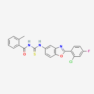 N-({[2-(2-chloro-4-fluorophenyl)-1,3-benzoxazol-5-yl]amino}carbonothioyl)-2-methylbenzamide