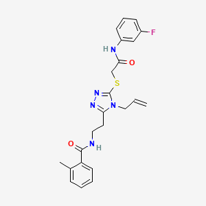 N-{2-[4-allyl-5-({2-[(3-fluorophenyl)amino]-2-oxoethyl}thio)-4H-1,2,4-triazol-3-yl]ethyl}-2-methylbenzamide