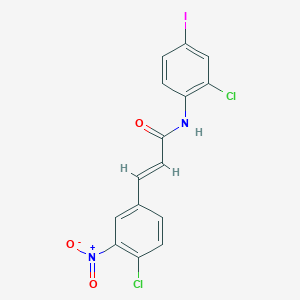 molecular formula C15H9Cl2IN2O3 B5176553 N-(2-chloro-4-iodophenyl)-3-(4-chloro-3-nitrophenyl)acrylamide 