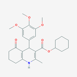 molecular formula C26H33NO6 B5176576 cyclohexyl 2-methyl-5-oxo-4-(3,4,5-trimethoxyphenyl)-1,4,5,6,7,8-hexahydro-3-quinolinecarboxylate 