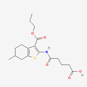 5-{[6-methyl-3-(propoxycarbonyl)-4,5,6,7-tetrahydro-1-benzothien-2-yl]amino}-5-oxopentanoic acid